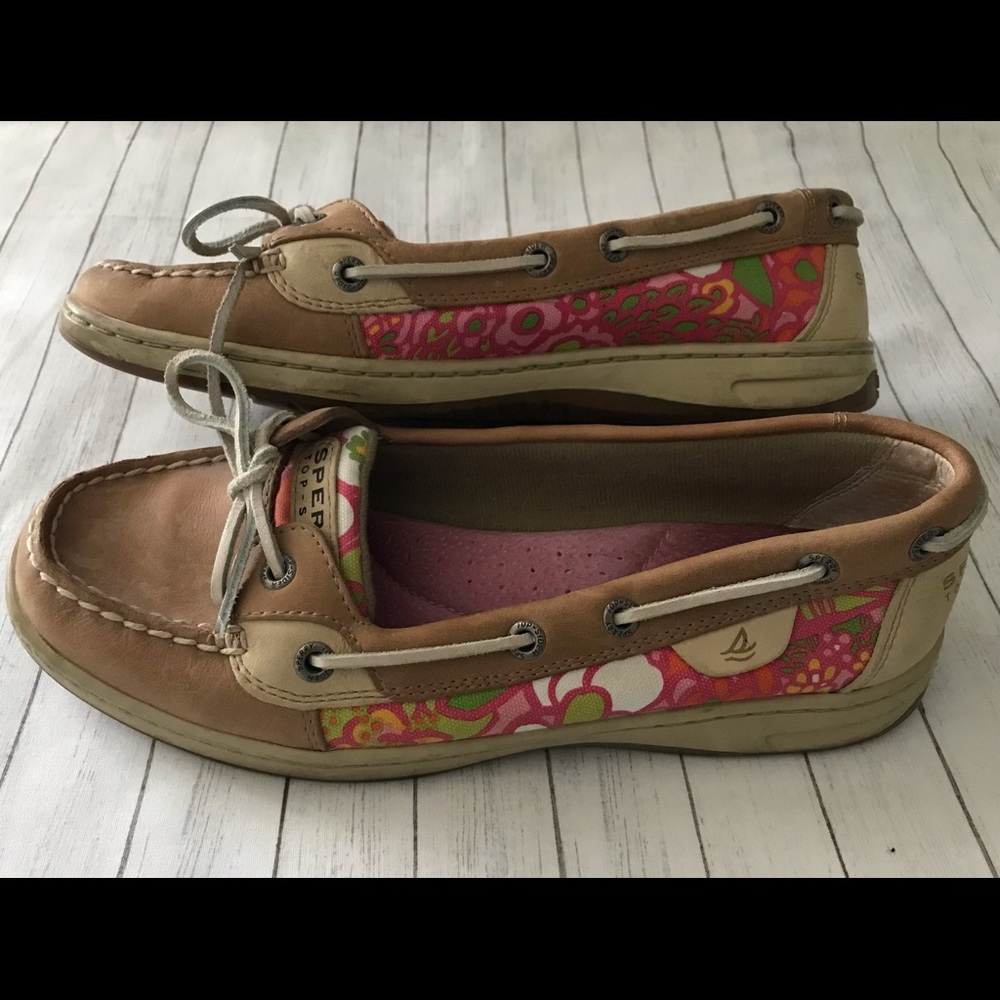 Sperry Angelfish boat shoe, bright floral size 8.5